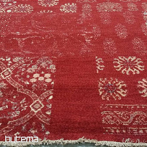 Alfombra de lana de lujo DJOBIE PATCH rojo