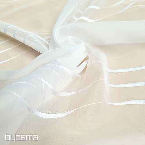 Cortina blanca de lujo bordada GERSTER 195/0001
