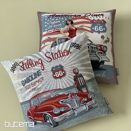 Funda de cojín tapiz AMERICAN DINER RUTA 66