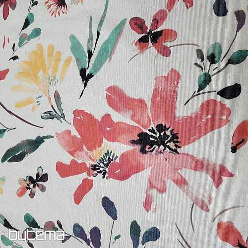 Tela decorativa ALENA flores rojas