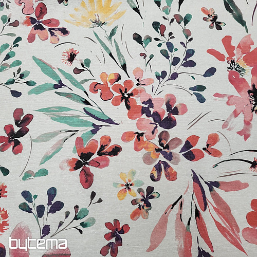 Tela decorativa ALENA flores rojas