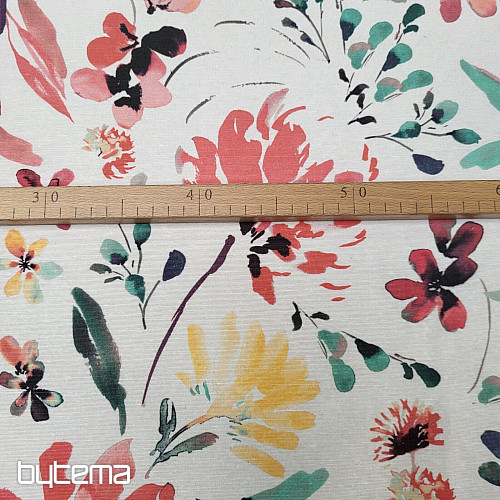 Tela decorativa ALENA flores rojas