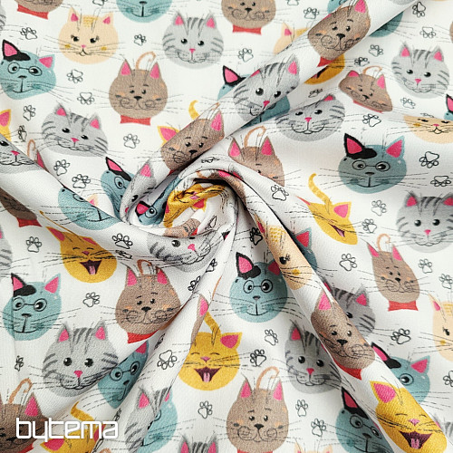 Satén de algodón infantil GATOS estampado digital