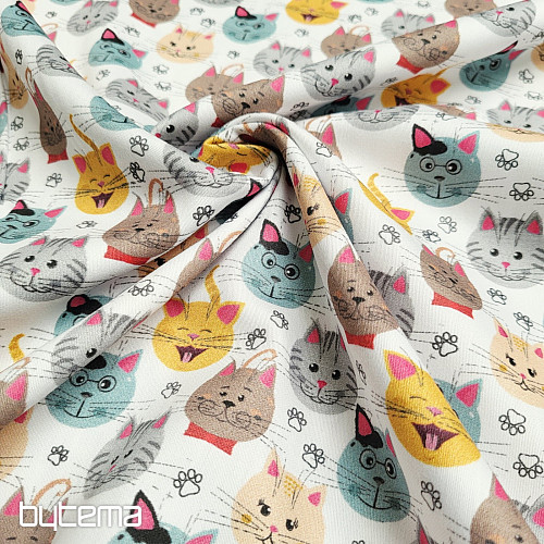 Satén de algodón infantil GATOS estampado digital