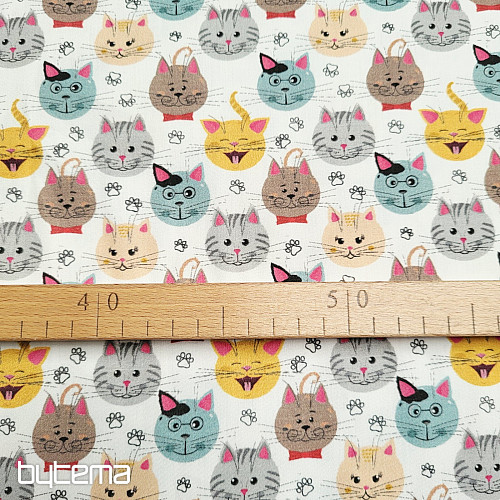 Satén de algodón infantil GATOS estampado digital