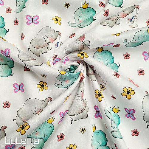 Satén de algodón infantil ELEFANTES estampado digital