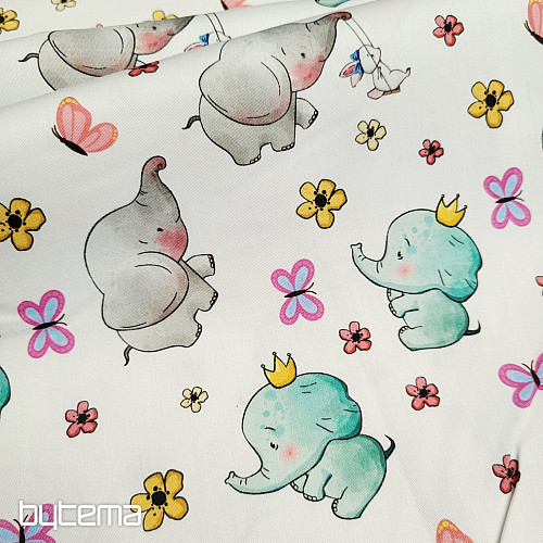 Satén de algodón infantil ELEFANTES estampado digital
