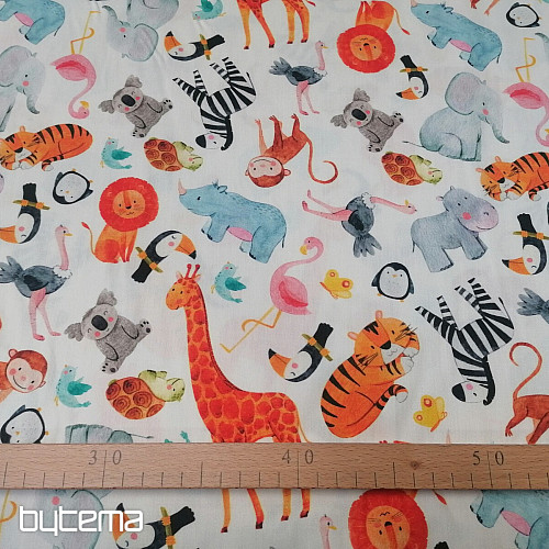 Satén de algodón infantil estampado digital ZOO
