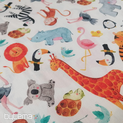 Satén de algodón infantil estampado digital ZOO