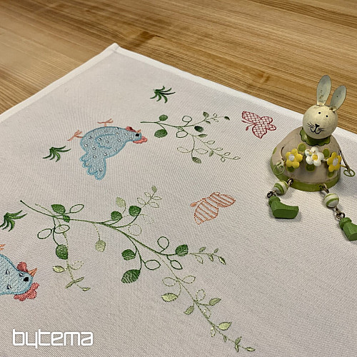 Manteles y bufandas bordados SLEPIČKY azul