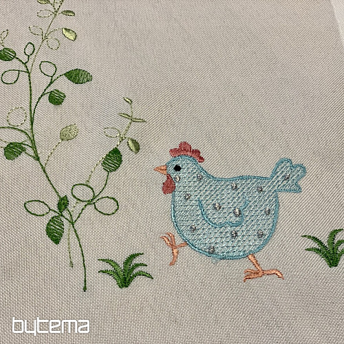 Manteles y bufandas bordados SLEPIČKY azul