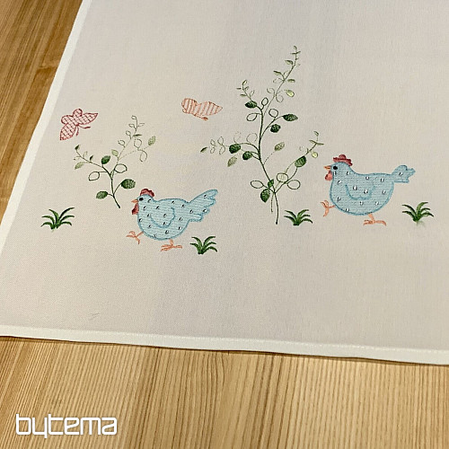 Manteles y bufandas bordados SLEPIČKY azul