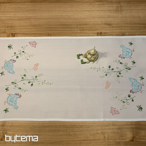 Manteles y bufandas bordados SLEPIČKY azul