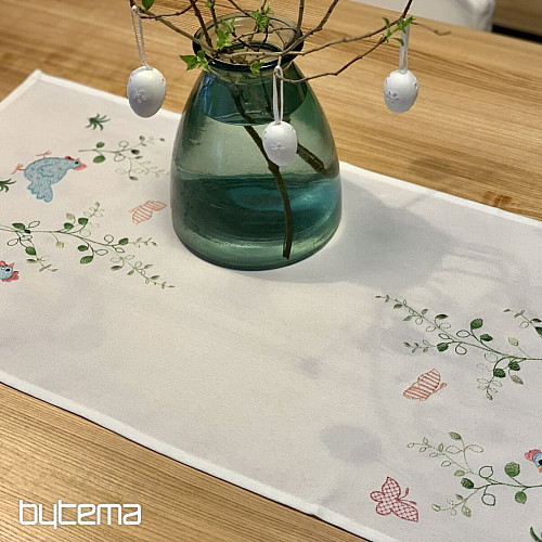 Manteles y bufandas bordados SLEPIČKY azul