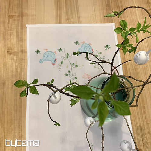 Manteles y bufandas bordados SLEPIČKY azul