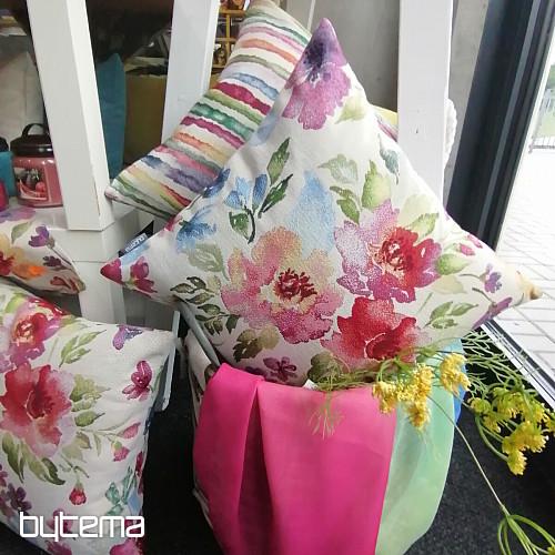 Funda de cojín tapiz FLORES PASTEL