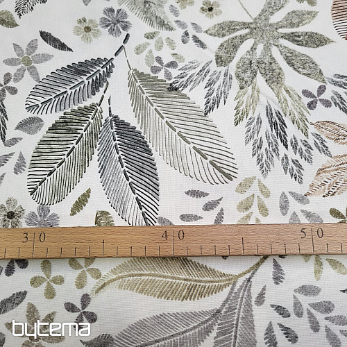 Tela decorativa MELIA HOJAS marrón