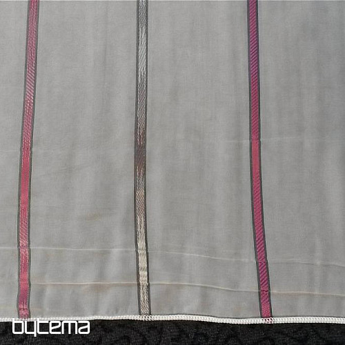 Cortina voile raya gris y violeta