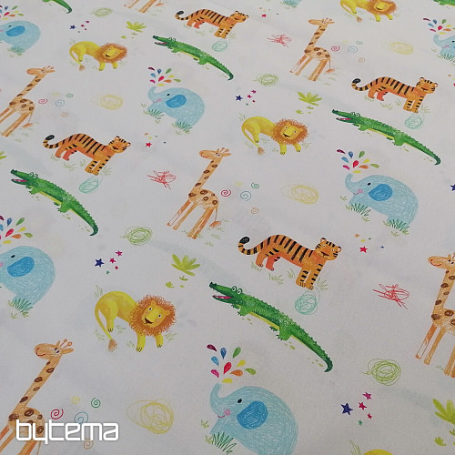 Tela de algodón JUNGLE DOODLE
