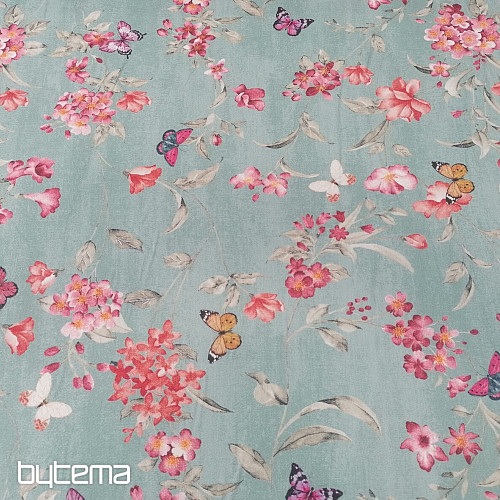 Tela decorativa FLORES turquesa