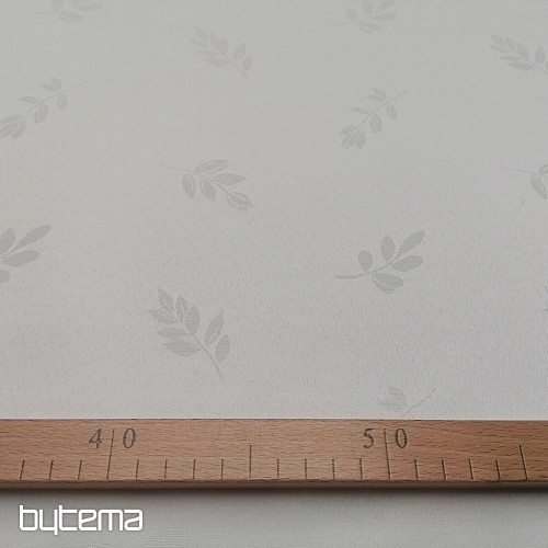 Tela decorativa HOJAS blanco
