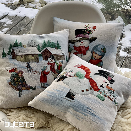 Tapiz navideño MUÑECO DE NIEVE CON NIÑOS