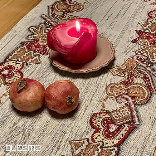 Mantel y bufanda tapiz PAN DE JENGIBRE NAVIDEÑO
