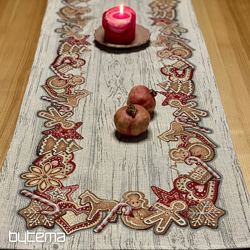 Mantel y bufanda tapiz PAN DE JENGIBRE NAVIDEÑO
