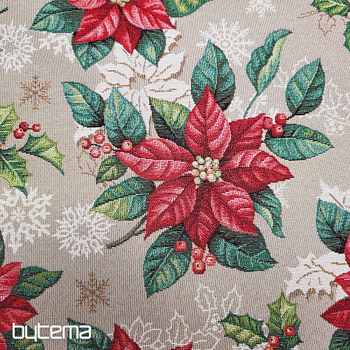 Tela de tapiz ESTRELLA DE NAVIDAD rojo