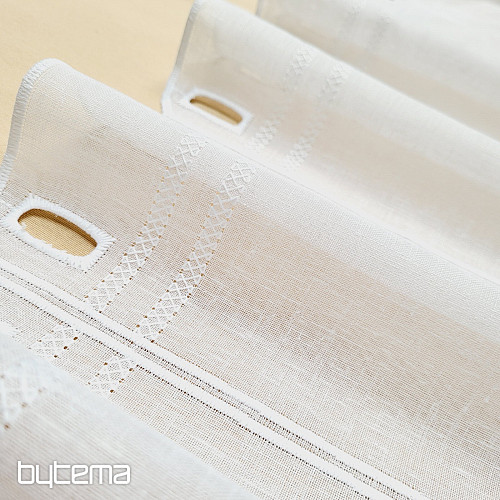 Cortina bordada para vidrieras GERSTER 11419 blanco
