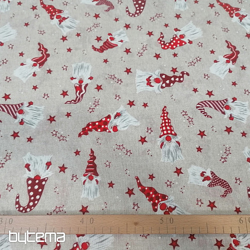 Tela decorativa navideña ENANOS