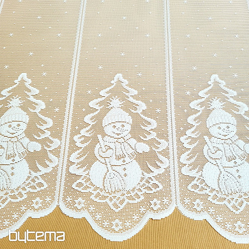 Cortina jacquard NAVIDAD para vidriera MUÑECO DE NIEVE