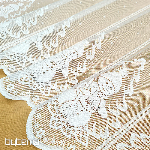 Cortina jacquard NAVIDAD para vidriera MUÑECO DE NIEVE