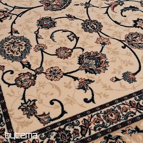 Alfombra clásica de lana ORIENT crema con azul