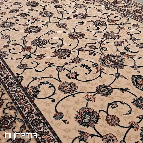Alfombra clásica de lana ORIENT crema con azul