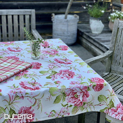 Mantel LAURA - grandes flores rosas