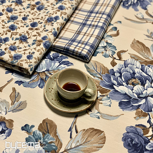 Mantel LAURA - grandes flores azules