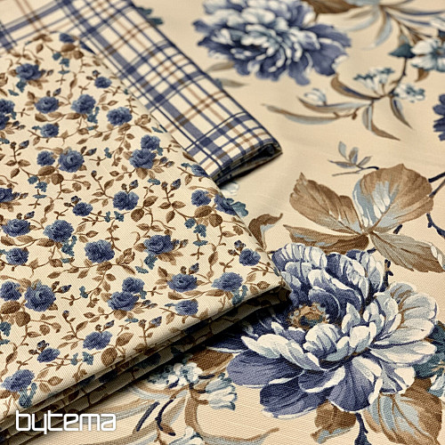 Mantel LAURA - grandes flores azules