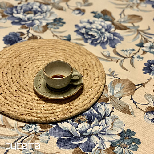Mantel LAURA - grandes flores azules