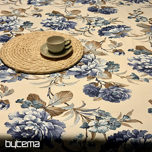 Mantel LAURA - grandes flores azules