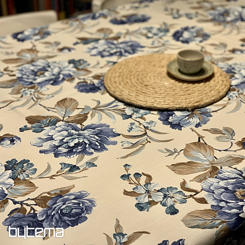 Mantel LAURA - grandes flores azules