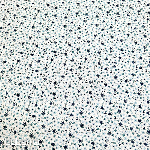 Tela de algodón TOMETA flor azul