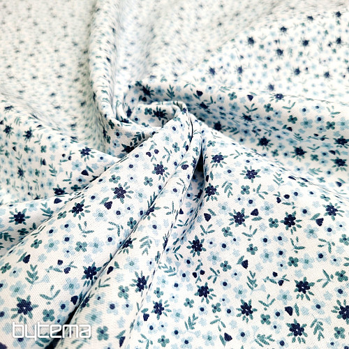 Tela de algodón TOMETA flor azul