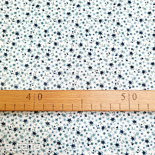 Tela de algodón TOMETA flor azul