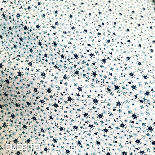 Tela de algodón TOMETA flor azul