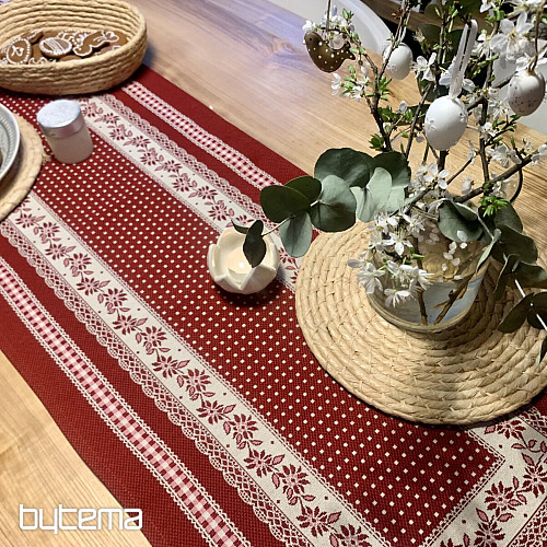 Mantel tapiz y chal SELSKÁ JIZBA rojo