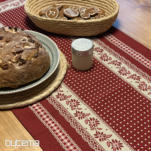 Mantel tapiz y chal SELSKÁ JIZBA rojo
