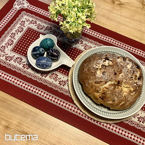Mantel tapiz y chal SELSKÁ JIZBA rojo