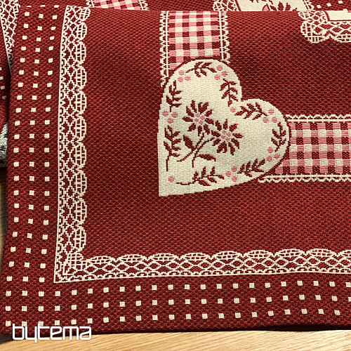 Mantel tapiz y chal SELSKÁ JIZBA rojo