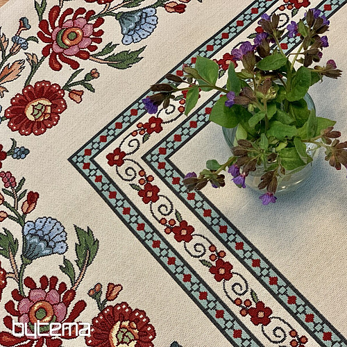Mantel tapiz, bufanda FLORES PINTADAS